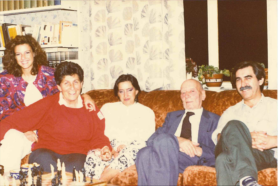 Casa in Via Pravdy. Giulietto, Giancarlo Paietta, Fiammetta e Miriam Mafai - Mosca, anni '80