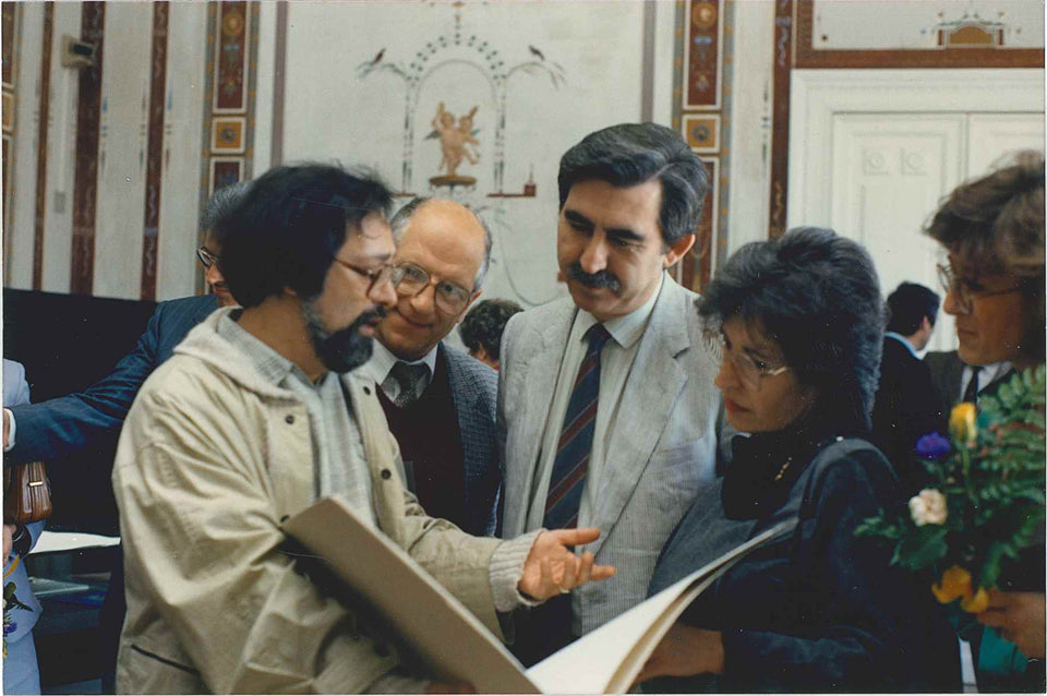 Giulietto con Maria Cristina, la sorella maggiore di Giulietto e il marito Nino - Anni '80