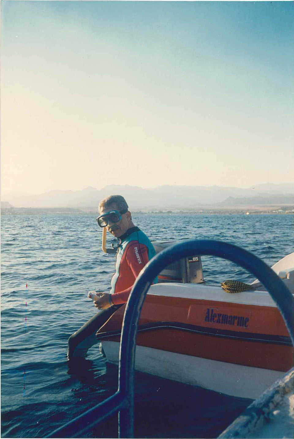 Giulietto in barca - Grecia, anni '90